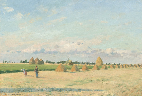 Landscape, Ile-de-France by Camille Pissarro (French, 1830 - 1903), 16X12"(A3)Poster Print