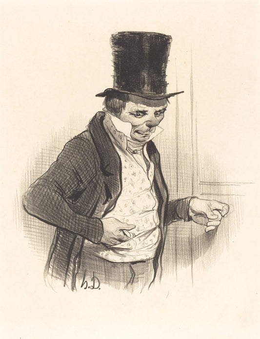 Le Portier en tournées de visites... by Honoré Daumier (French, 1808 - 1879), 16X12"(A3)Poster Print