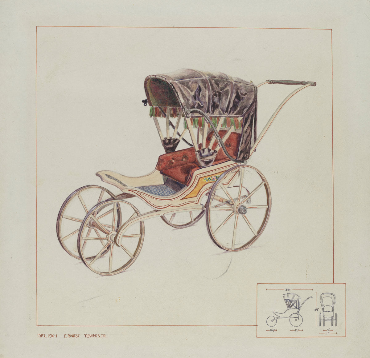 Doll Coach by Ernest A. Towers, Jr. (American, active c. 1935), 16X12"(A3)Poster Print
