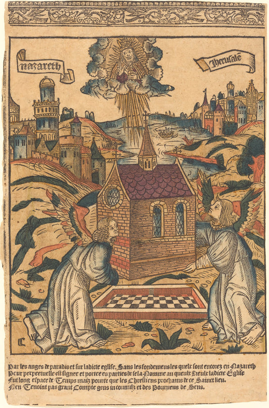 1494 by French 15th Century (The Transportation of the Holy House of Loreto), 16X12"(A3)Poster Print