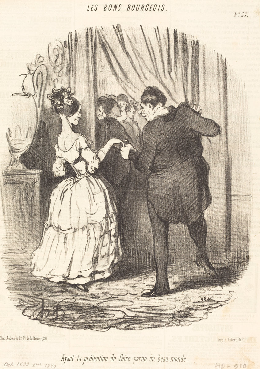 Ayant la prétention de faire partie du beau monde by Honoré Daumier (French, 1808 - 1879), 16X12"(A3)Poster Print