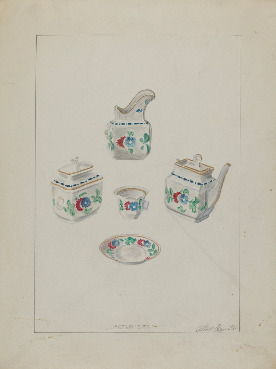Toy China Set by Albert Camilli (American, active c. 1935), 16X12"(A3)Poster Print