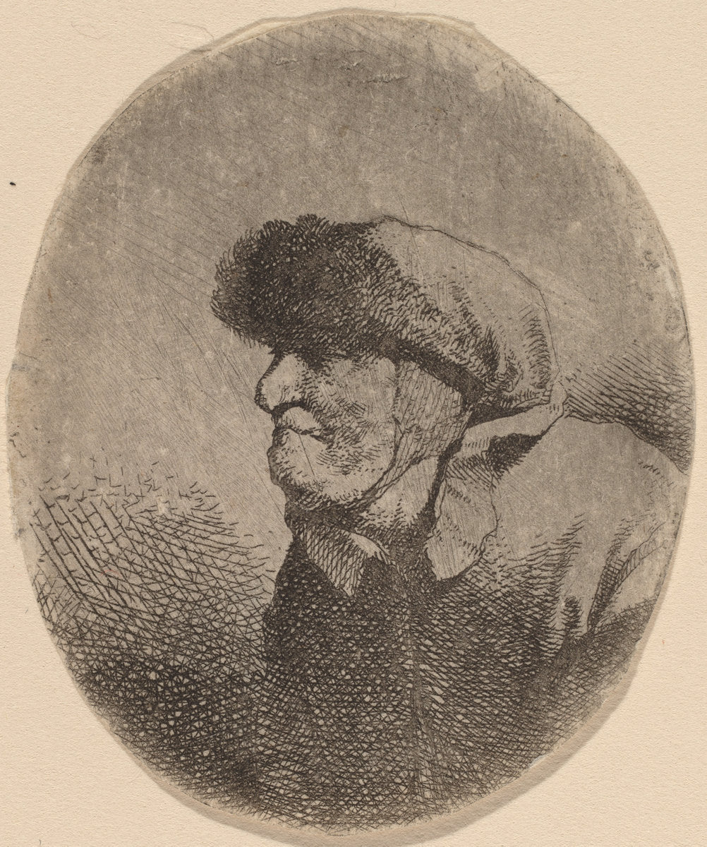 Bust of an Old Woman by Cornelis Bega (Dutch, 1631/1632 - 1664), 16X12"(A3)Poster Print