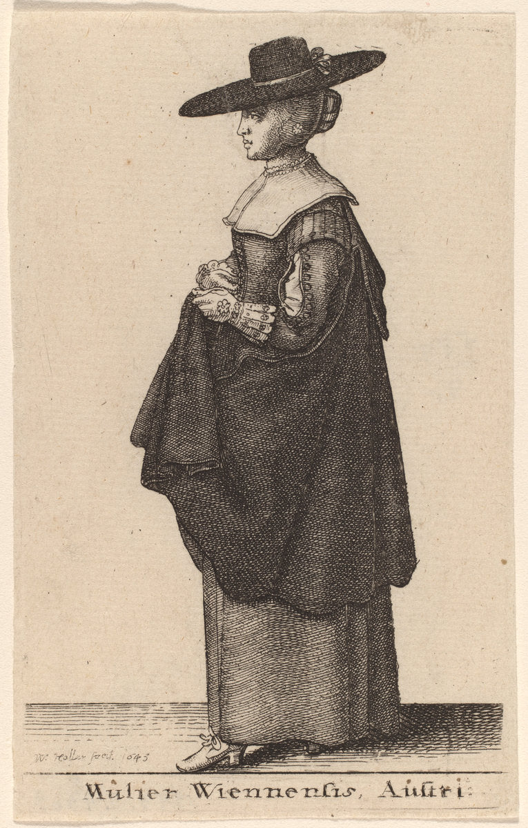 Mulier Wiennensis Austri by Wenceslaus Hollar (Bohemian, 1607 - 1677), 16X12"(A3)Poster Print