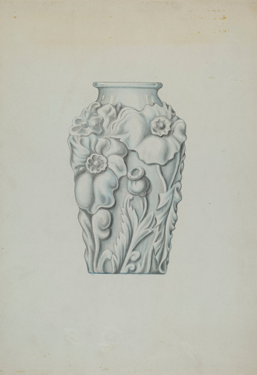 Milk Glass Vase by Wellington Blewett (American, active c. 1935), 16X12"(A3)Poster Print