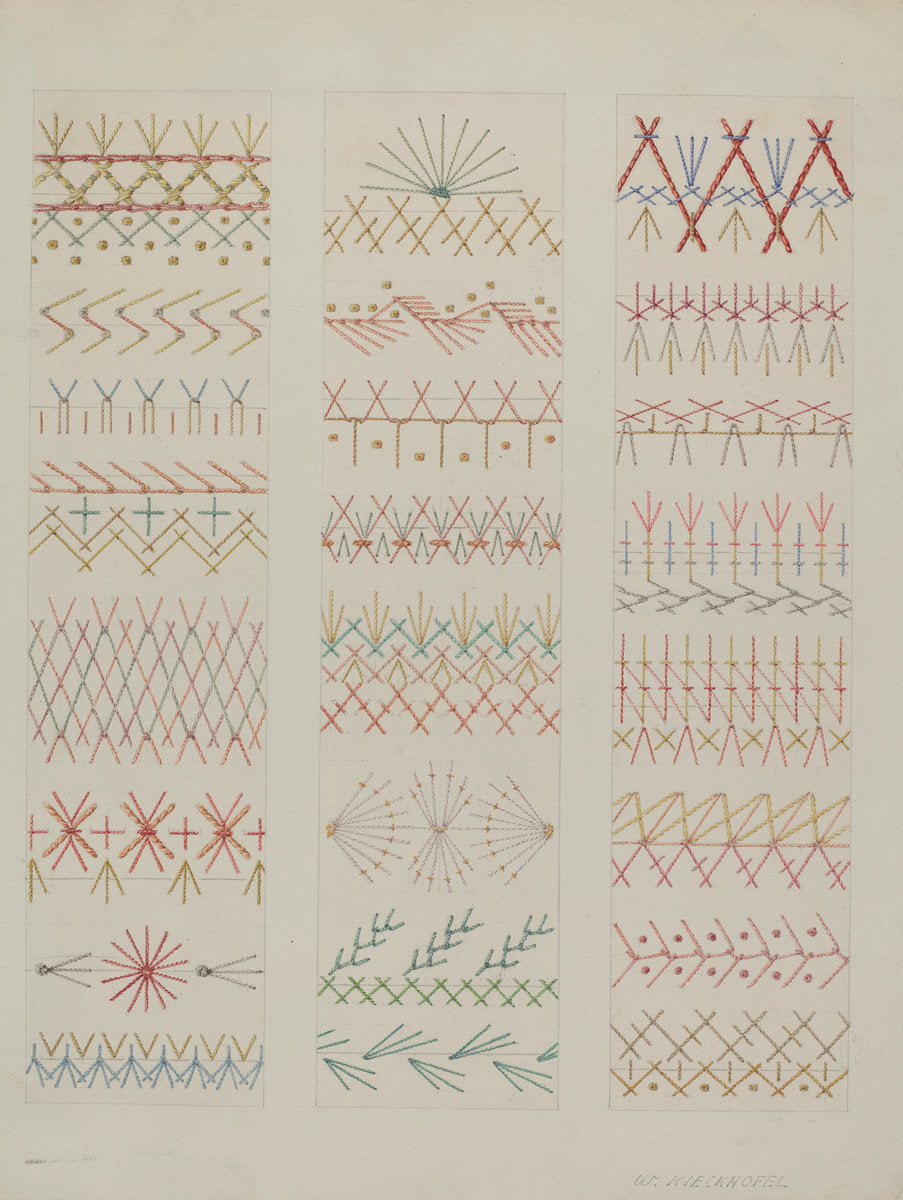Crazy Quilt (Stitches) by William Kieckhofel (American, active c. 1935), 16X12"(A3)Poster Print