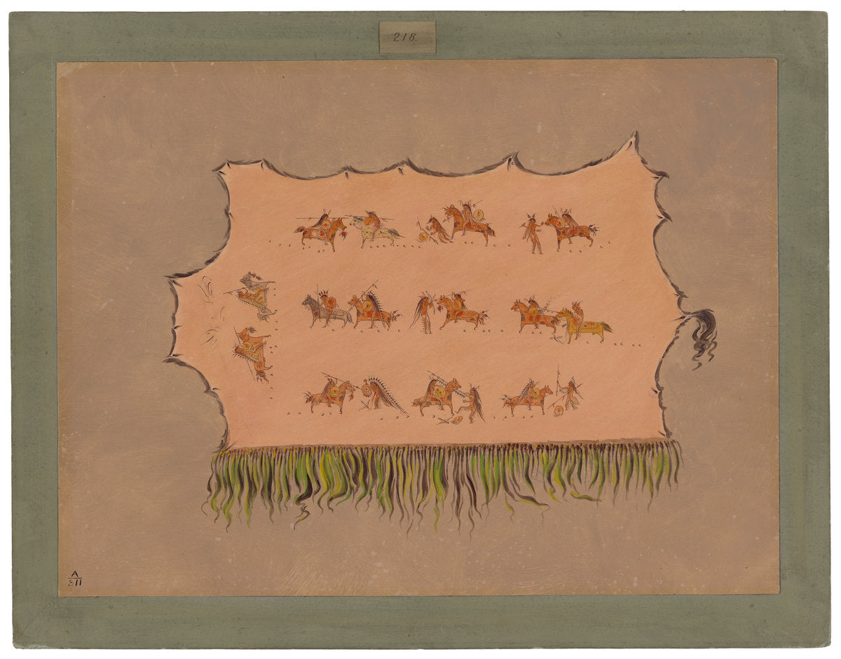 Facsimile of Chief Four Men's Robe - Mandan by George Catlin (American, 1796 - 1872), 16X12"(A3)Poster Print