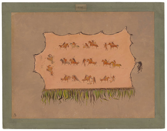 Facsimile of Chief Four Men's Robe - Mandan by George Catlin (American, 1796 - 1872), 16X12"(A3)Poster Print
