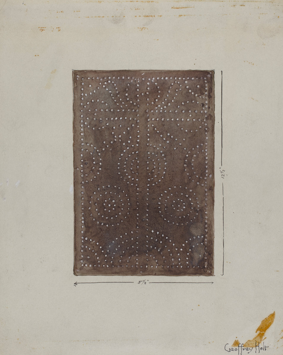 Pierced Metal Screen from Confessional by Geoffrey Holt (American, active c. 1935), 16X12"(A3)Poster Print
