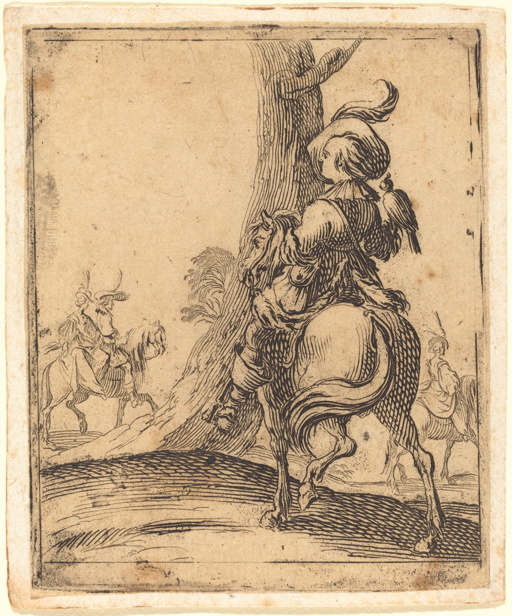 The Falconer by Jacques Callot (French, 1592 - 1635), 16X12"(A3)Poster Print