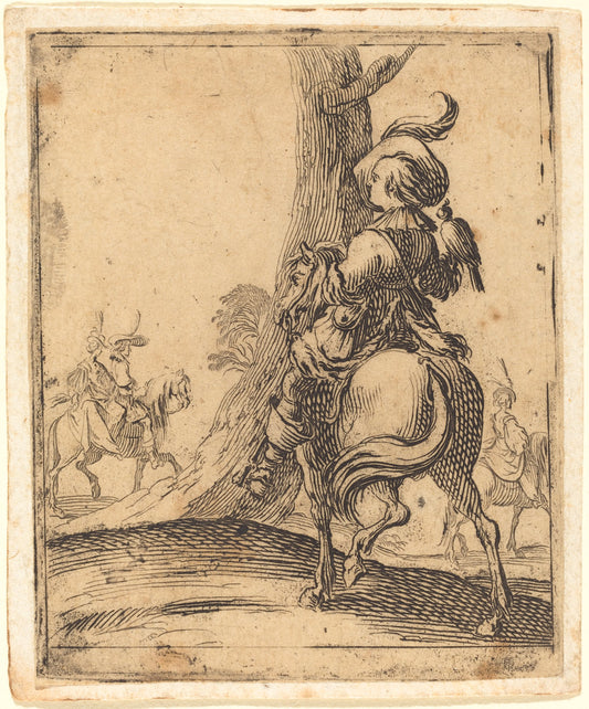 The Falconer by Jacques Callot (French, 1592 - 1635), 16X12"(A3)Poster Print
