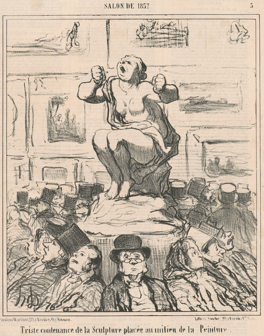Triste contenance de la sculpture ... by Honoré Daumier (French, 1808 - 1879), 16X12"(A3)Poster Print