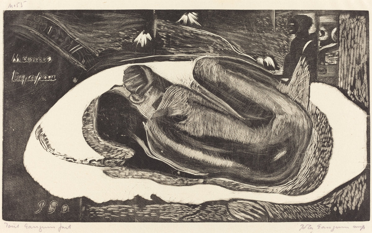 Manoa Tupapau (She is Haunted by a Spirit) by Paul Gauguin (French, 1848 - 1903), 16X12"(A3)Poster Print
