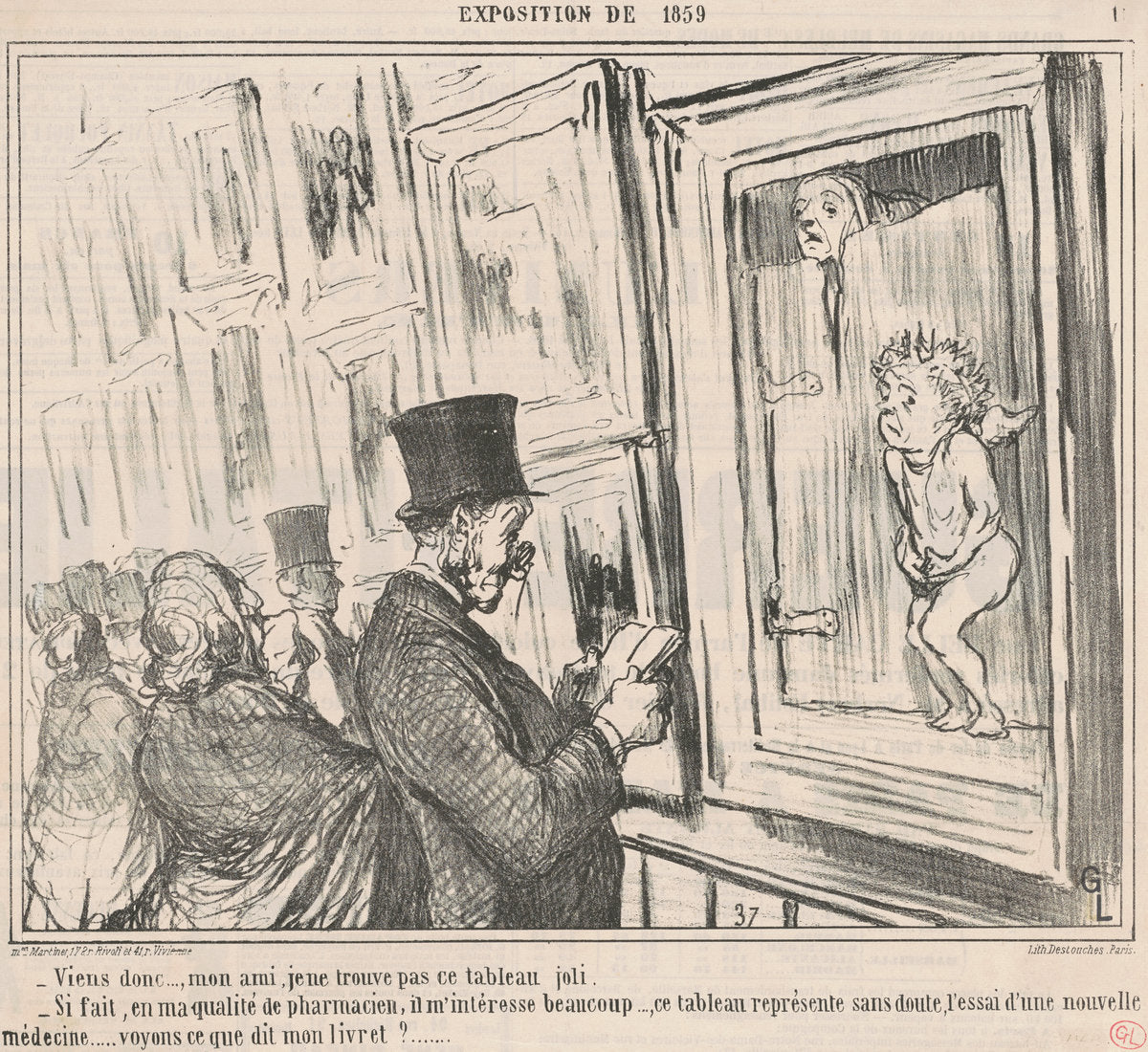 Viens donc ..., mon ami, je ne trouve pas ... by Honoré Daumier (French, 1808 - 1879), 16X12"(A3)Poster Print