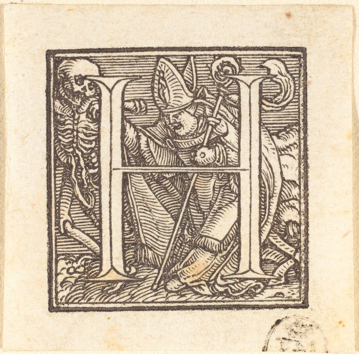 Letter H by Hans Holbein the Younger (German, 1497/1498 - 1543), 16X12"(A3)Poster Print