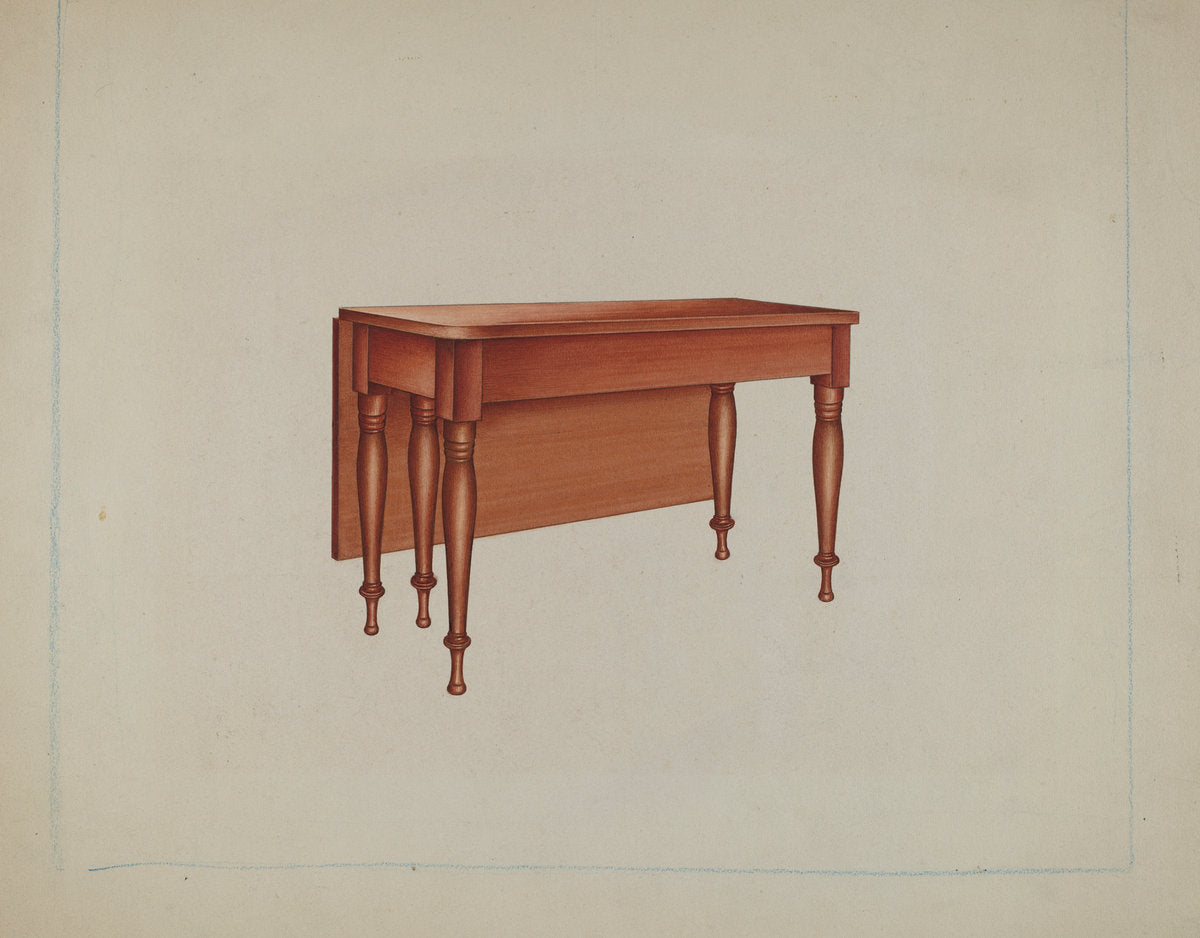 Dining Table by Lon Cronk (American, active c. 1935), 16X12"(A3)Poster Print