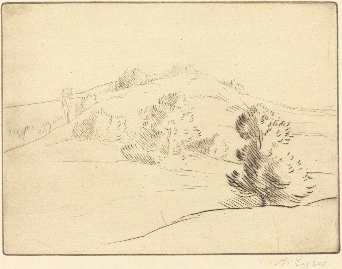 Small Hill (Le coteau) by Alphonse Legros (French, 1837 - 1911), 16X12"(A3)Poster Print