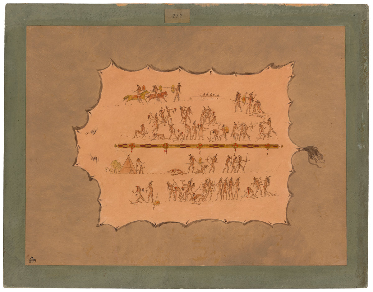 Facsimile of a Sioux Robe by George Catlin (American, 1796 - 1872), 16X12"(A3)Poster Print