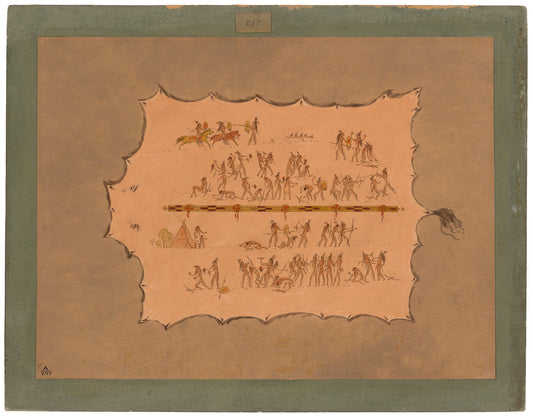 Facsimile of a Sioux Robe by George Catlin (American, 1796 - 1872), 16X12"(A3)Poster Print