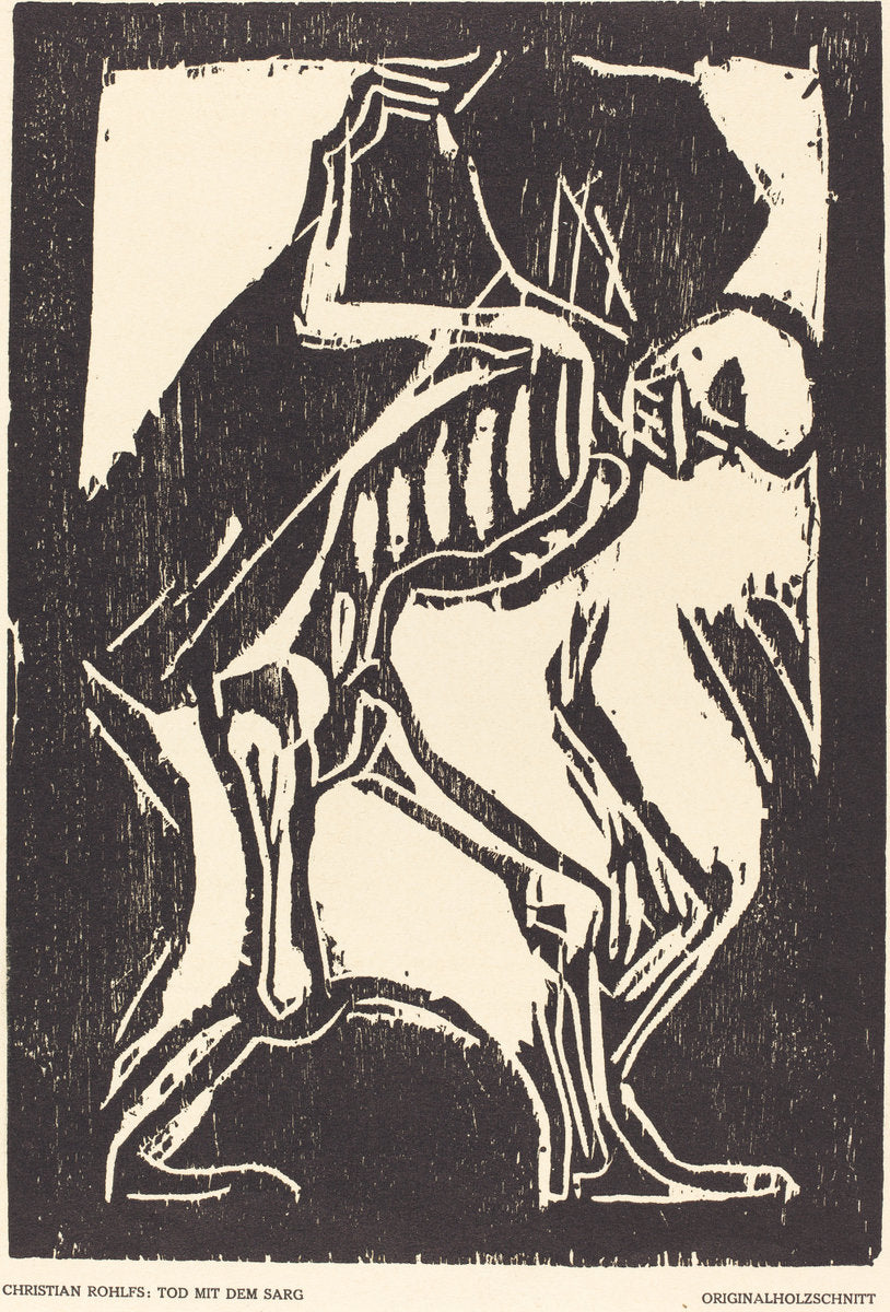 Death with a Coffin by Christian Rohlfs (German, 1849 - 1938), 16X12"(A3)Poster Print