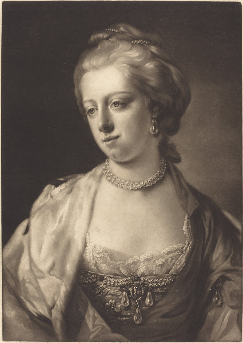 Princess Caroline Matilda, Queen of Denmark by James Watson after Francis Cotes (British, c. 1740 - 1790), 16X12"(A3)Poster Print