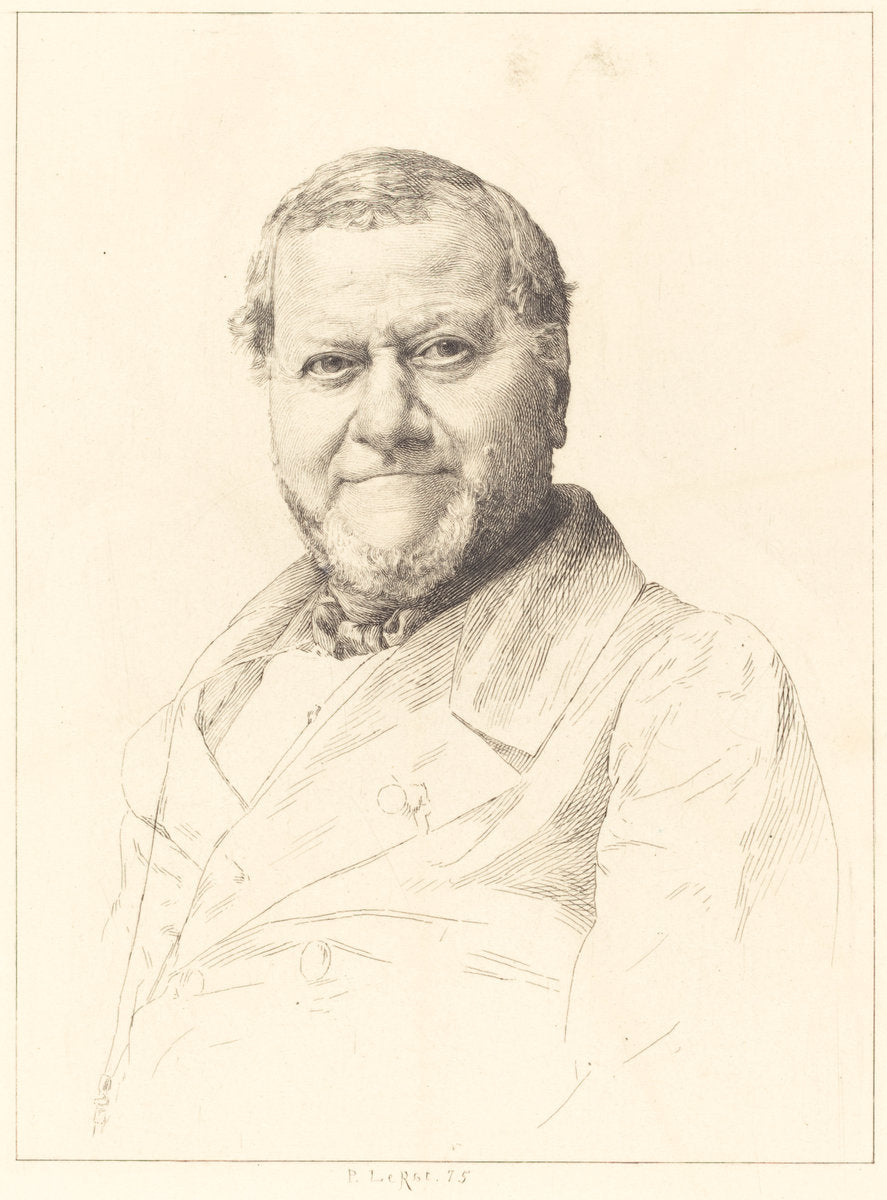 Portrait of a Man by P. le Robert (French, active 19th century), 16X12"(A3)Poster Print