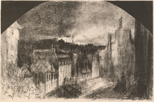 Montmartre le 14 Juillet (Bastille Day in Montmartre) by Félix-Hilaire Buhot (French, 1847 - 1898), 16X12"(A3)Poster Print
