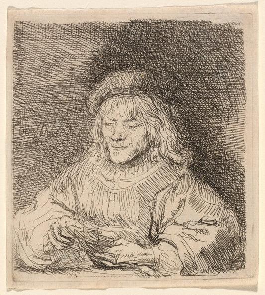 The Card Player by Rembrandt van Rijn (Dutch, 1606 - 1669), 16X12"(A3)Poster Print