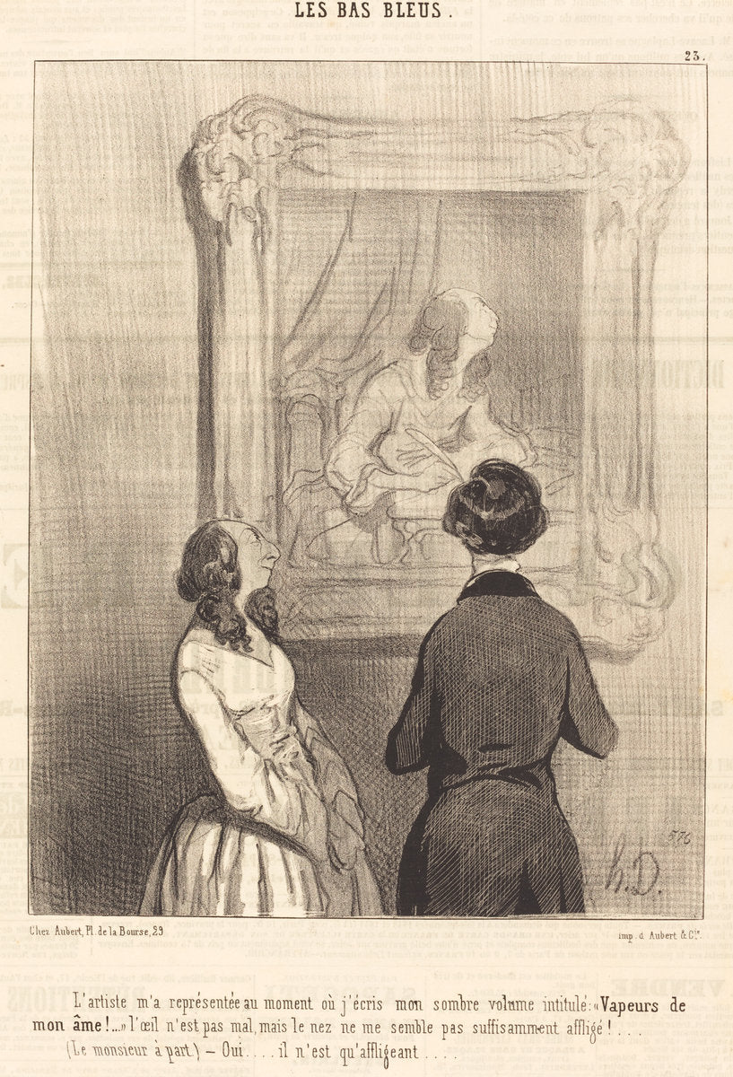 L'Artiste m'a représentée au moment ou j'écris by Honoré Daumier (French, 1808 - 1879), 16X12"(A3)Poster Print