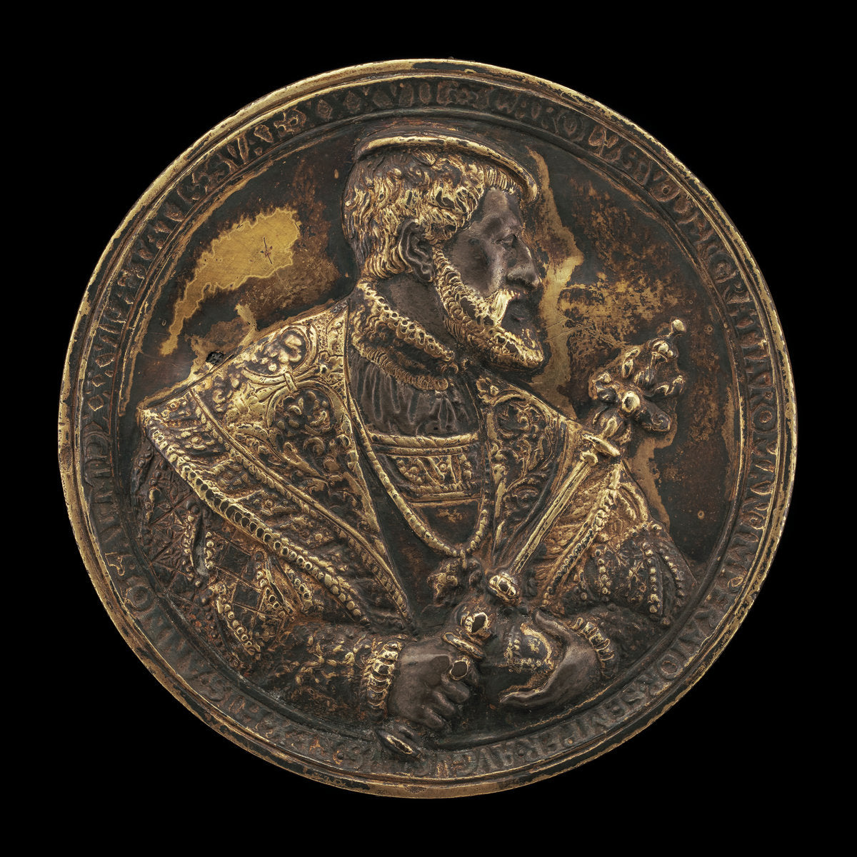Charles V, 1500-1558, King of Spain 1516-1556, Holy Roman Emperor 1519 [obverse] by Hans Reinhart the Elder (German, c. 1510 - 1581), 16X12"(A3)Poster Print