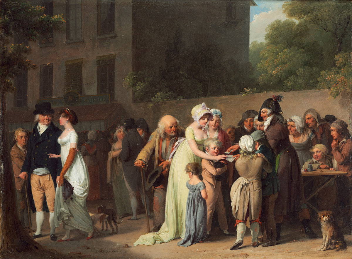 The Card Sharp on the Boulevard by Louis-Léopold Boilly (French, 1761 - 1845), 16X12"(A3)Poster Print