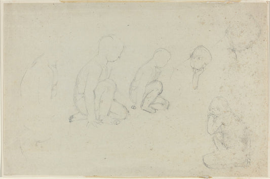 Studies of a Kneeling Boy by John Flaxman (British, 1755 - 1826), 16X12"(A3)Poster Print