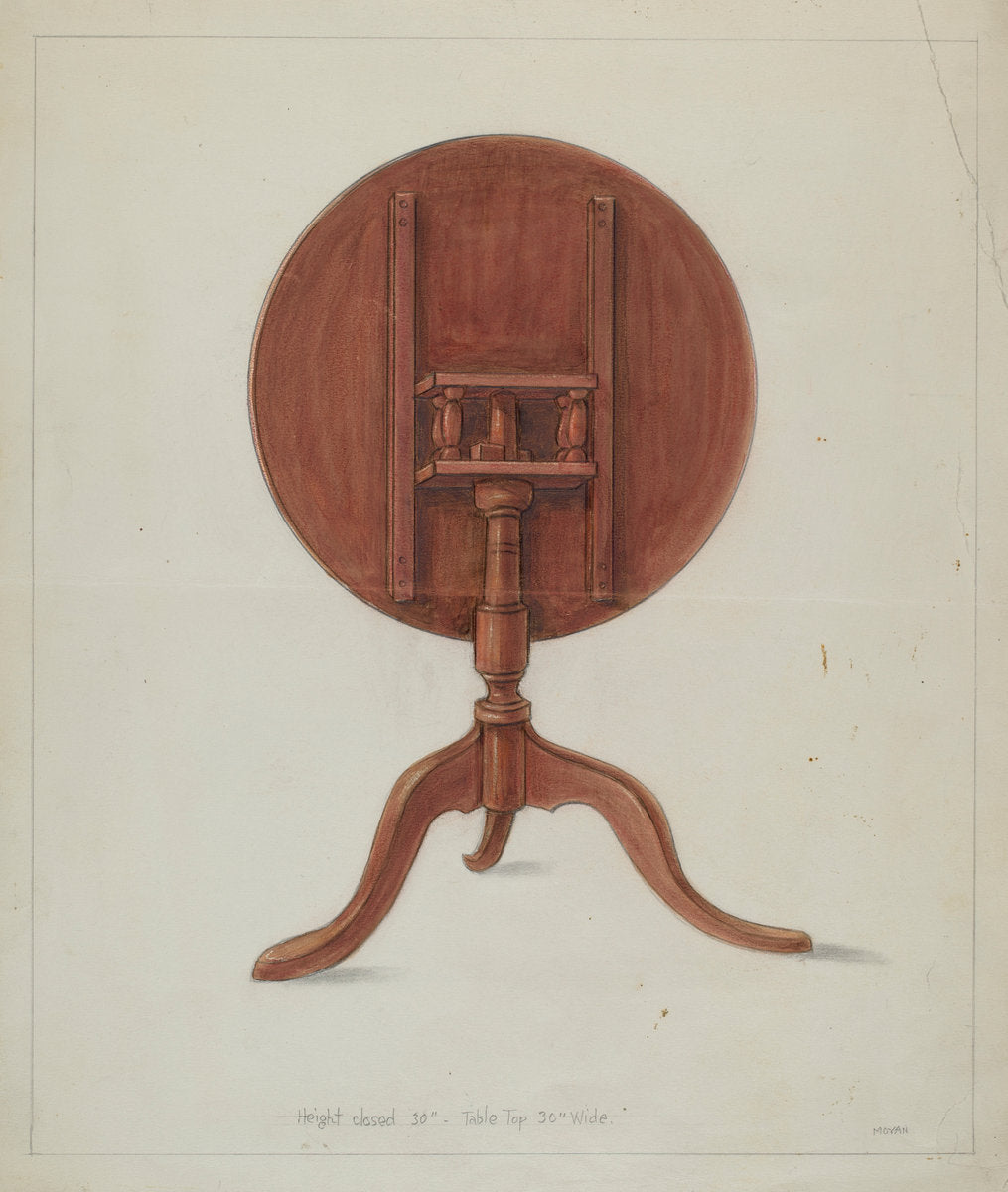 Table (Collapsible) by Franklin C. Moyan (American, active c. 1935), 16X12"(A3)Poster Print