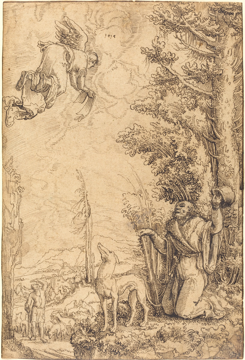 The Annunciation to Joachim by Wolf Huber (German, c. 1485/1490 - 1553), 16X12"(A3)Poster Print