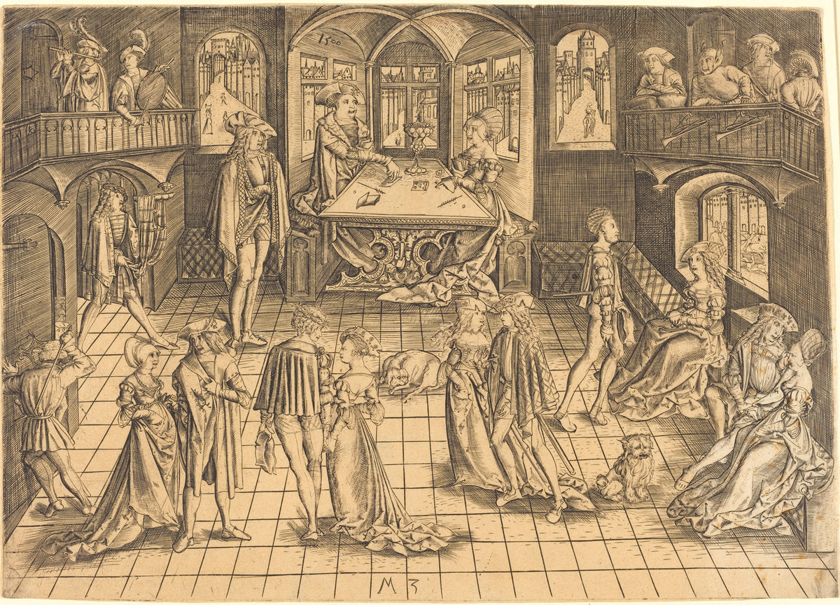 The Ball by Master MZ (German, active c. 1500), 16X12"(A3)Poster Print