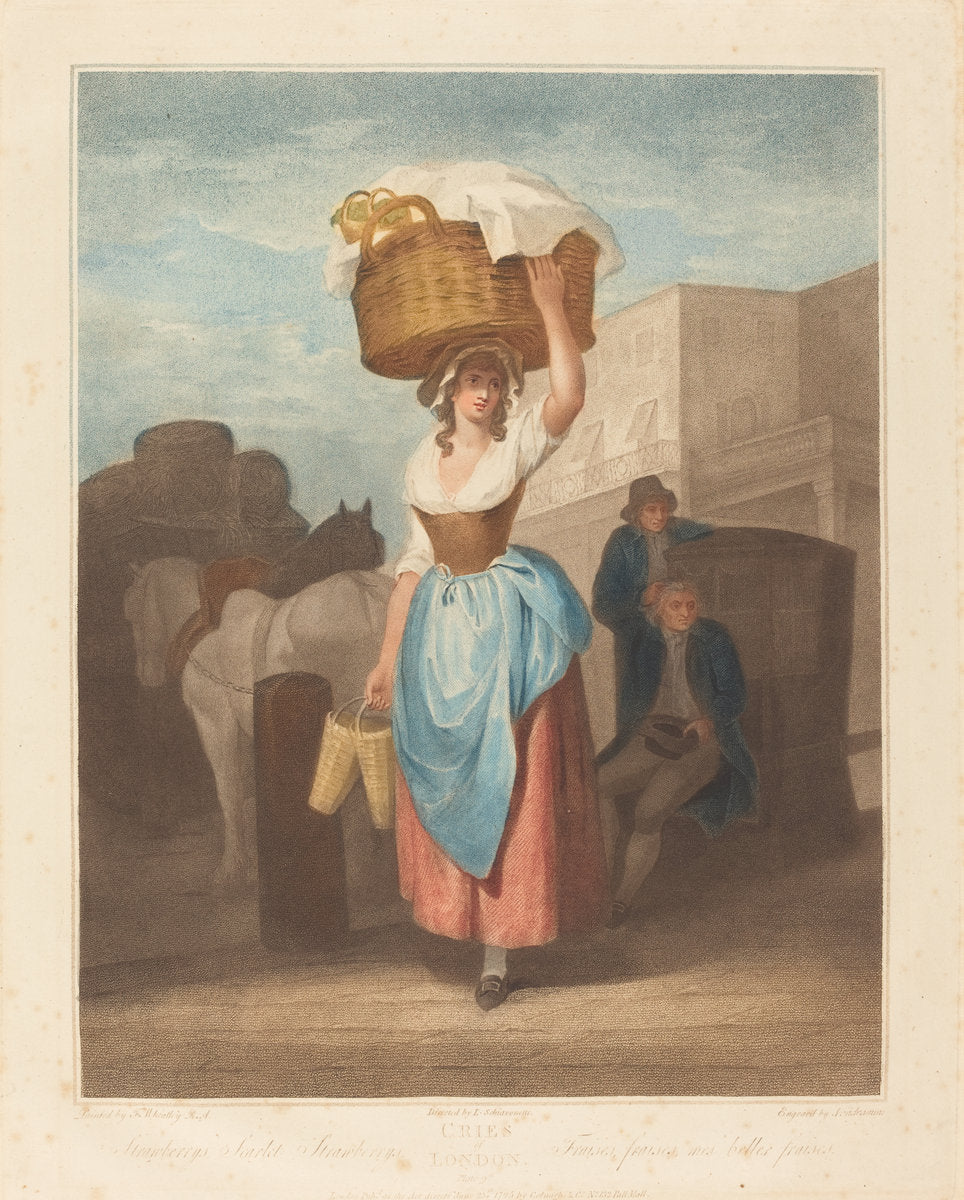 Strawberries, Scarlet Strawberries by Giovanni Vendramini after Francis Wheatley (British, 1769 - 1839), 16X12"(A3)Poster Print