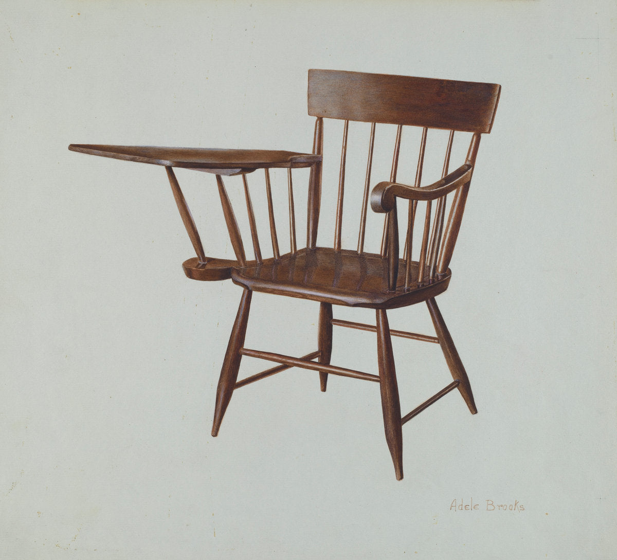 Windsor Chair by Adele Brooks (American, active c. 1935), 16X12"(A3)Poster Print