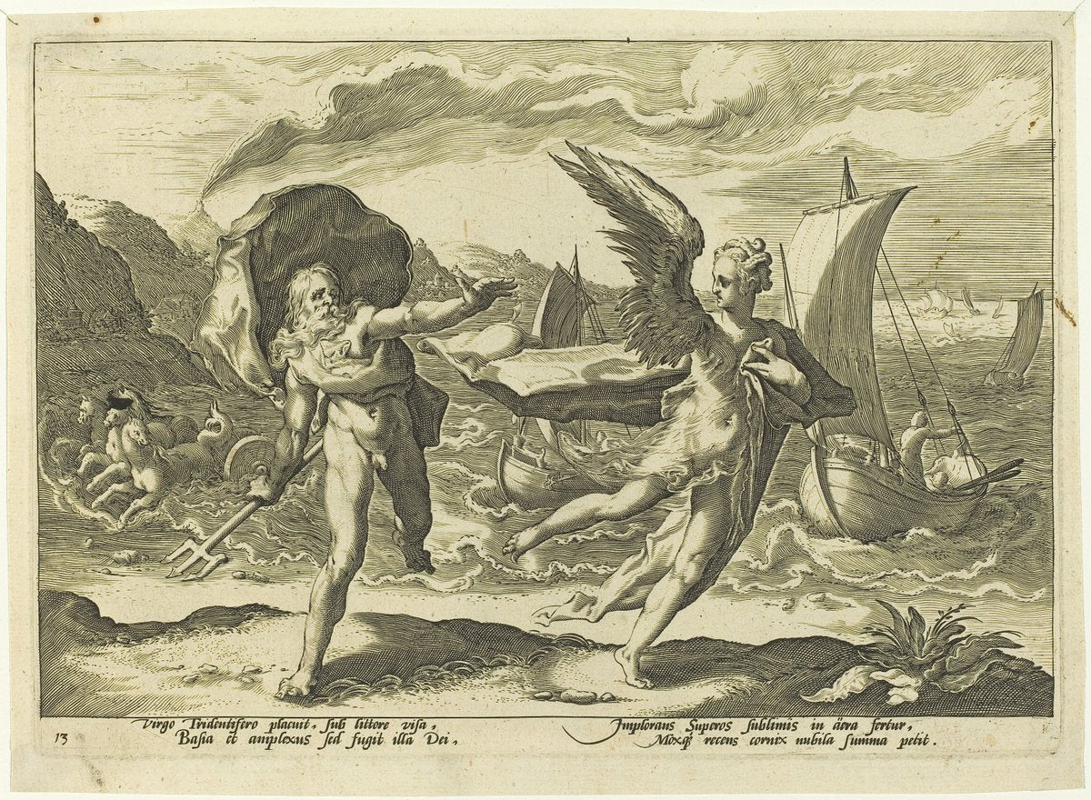 Coronis Changed into a Crow by Workshop of Hendrick Goltzius, after Hendrick Goltzius (Dutch, 17th century), 16X12"(A3)Poster Print