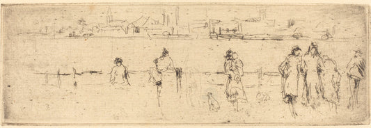 A Sketch on the Embankment by James McNeill Whistler (American, 1834 - 1903), 16X12"(A3)Poster Print