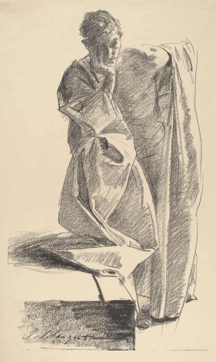 Study of a Young Man by John Singer Sargent (American, 1856 - 1925), 16X12"(A3)Poster Print