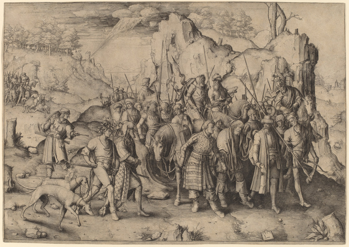 The Conversion of Saint Paul by Lucas van Leyden (Netherlandish, 1489/1494 - 1533), 16X12"(A3)Poster Print