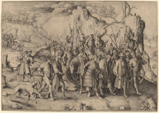The Conversion of Saint Paul by Lucas van Leyden (Netherlandish, 1489/1494 - 1533), 16X12"(A3)Poster Print