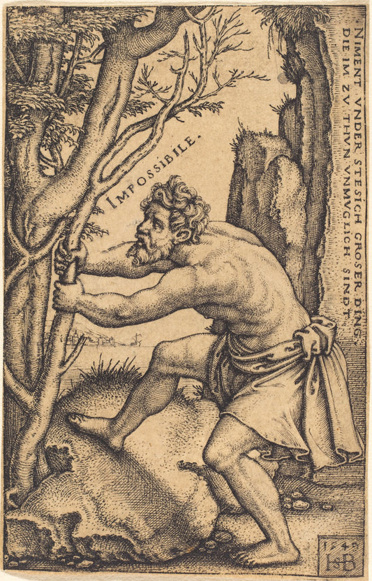 The Impossibility by Sebald Beham (German, 1500 - 1550), 16X12"(A3)Poster Print