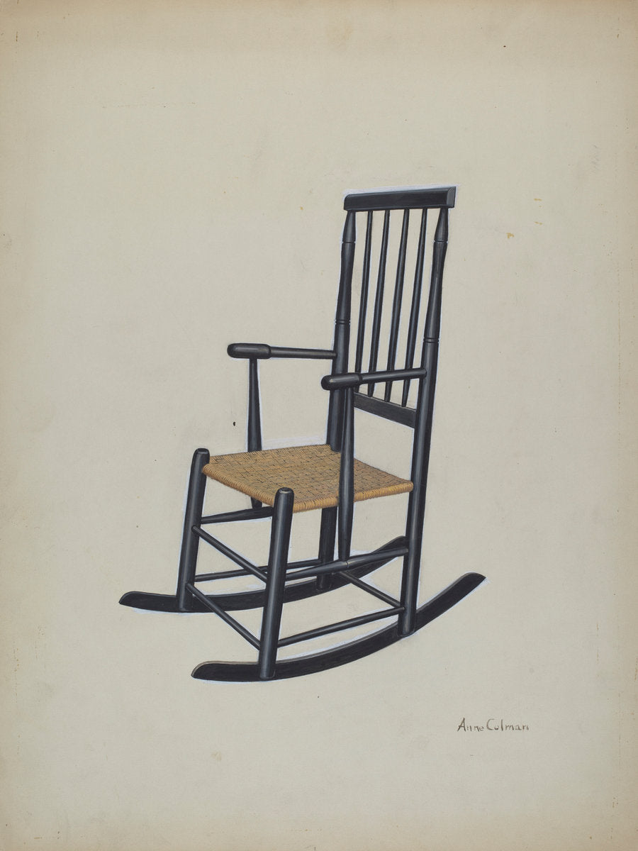 Rocking Chair by Anne Colman (American, active c. 1935), 16X12"(A3)Poster Print