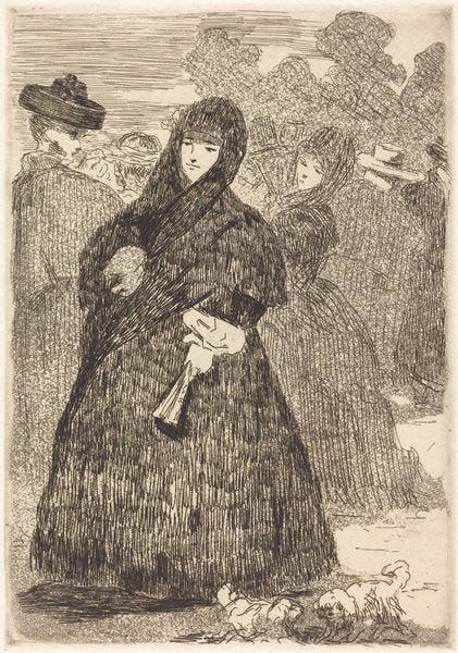 At the Prado (Au Prado) by Edouard Manet (French, 1832 - 1883), 16X12"(A3)Poster Print