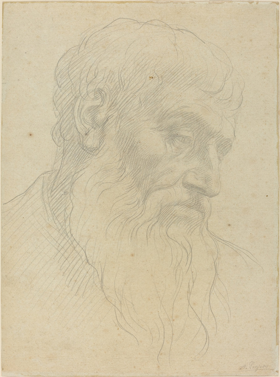 Study of a Head by Alphonse Legros (French, 1837 - 1911), 16X12"(A3)Poster Print