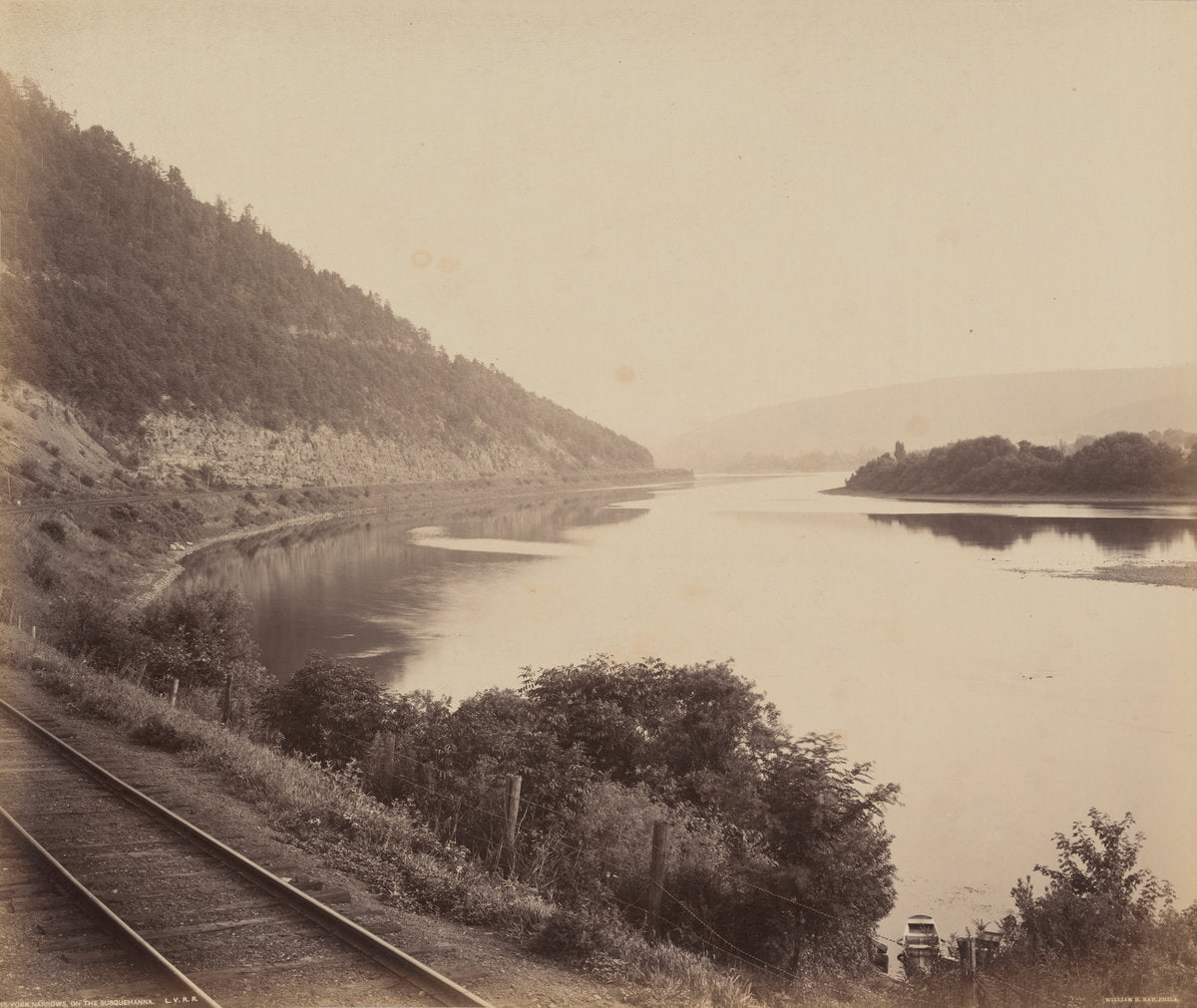 York Narrows, On The Susquehanna by William H. Rau (American, 1855 - 1920), 16X12"(A3)Poster Print