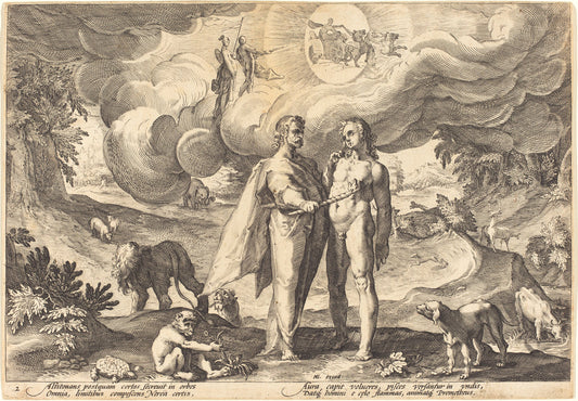 Prometheus Making Man and Animating Him with Fire from Heaven by Workshop of Hendrick Goltzius, after Hendrick Goltzius (Flemish, 1574/1575 - after 1655), 16X12"(A3)Poster Print