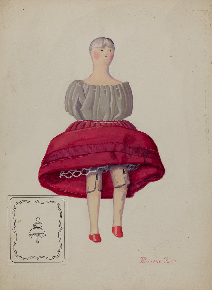 Doll - "Phoebe" by Eugene Croe (American, active c. 1935), 16X12"(A3)Poster Print