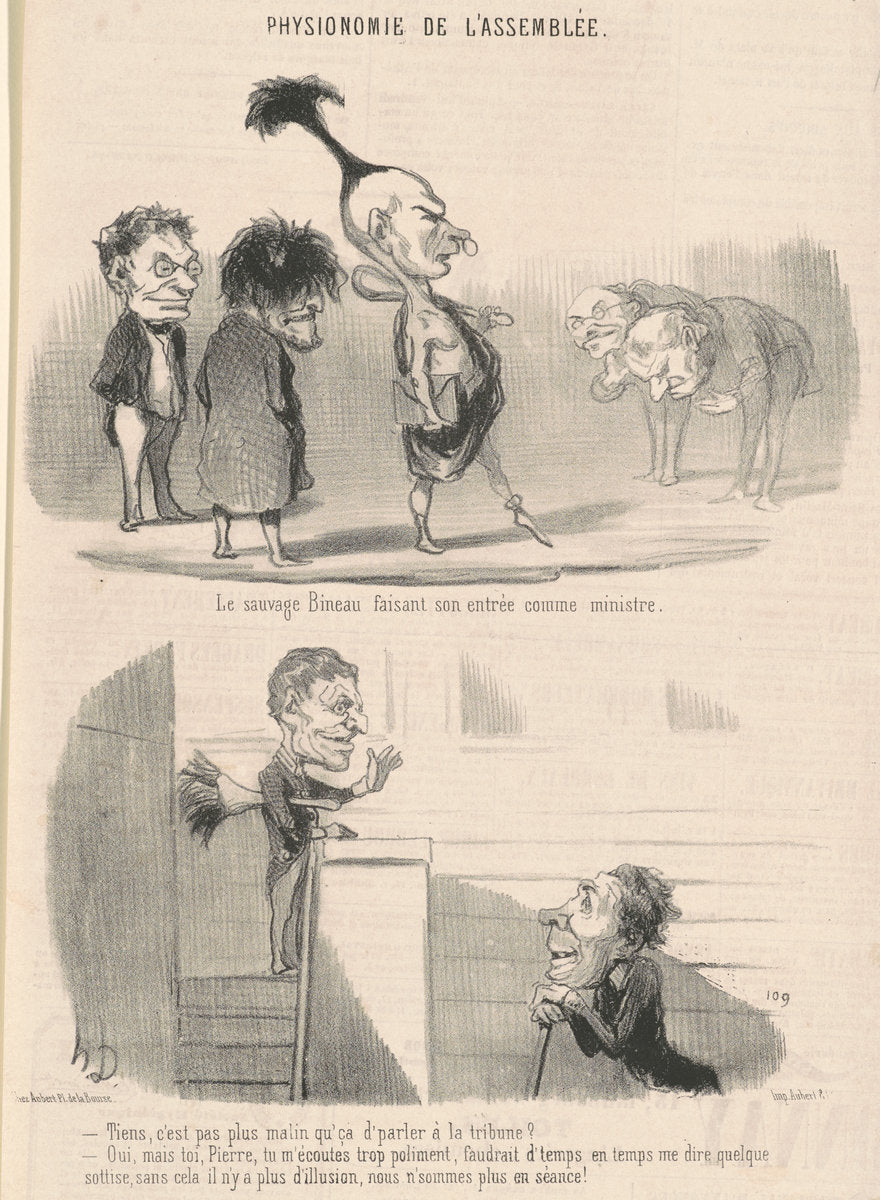 Le sauvage bineau faisant son entrée by Honoré Daumier (French, 1808 - 1879), 16X12"(A3)Poster Print
